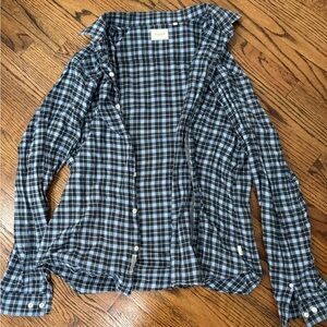 7 Diamonds Blue Plaid Button-Up Shirt